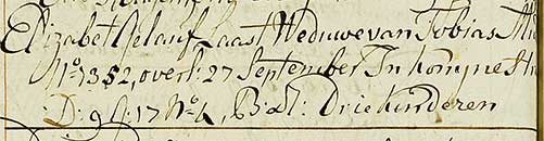 1809 Begrafenis Elisabeth Fleischer