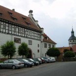 Château Gerstungen avec son nid de cigognes